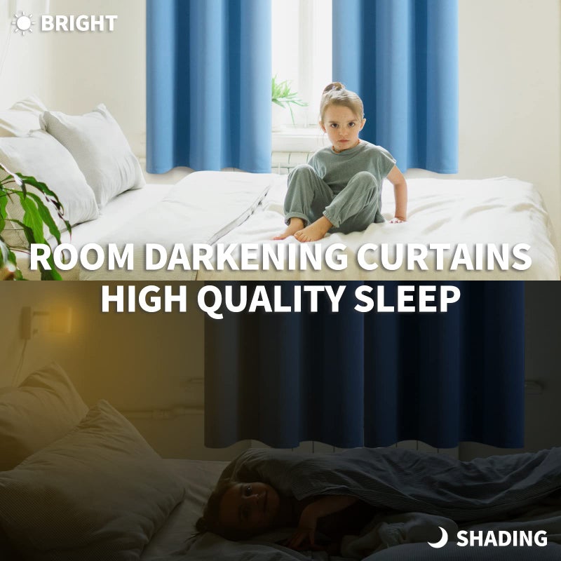 BGment Room Darkening Curtains 45 Inches Long - Grommet Thermal Insulated Drapes Window Treatment Curtains for Bedroom, 2 Panels, 52 x 45 Inch, Sky Blue - Image 3
